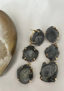 Three Stone Drop Earrings