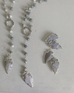 Grey Goddess Rosary Necklace