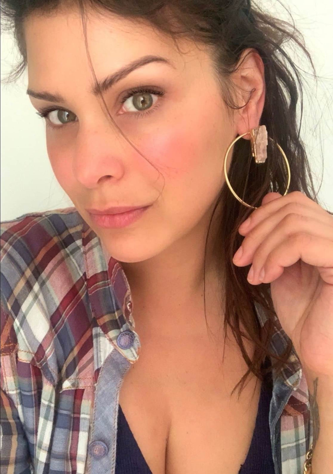 Got The Goods Gemstone Hoop Earrings